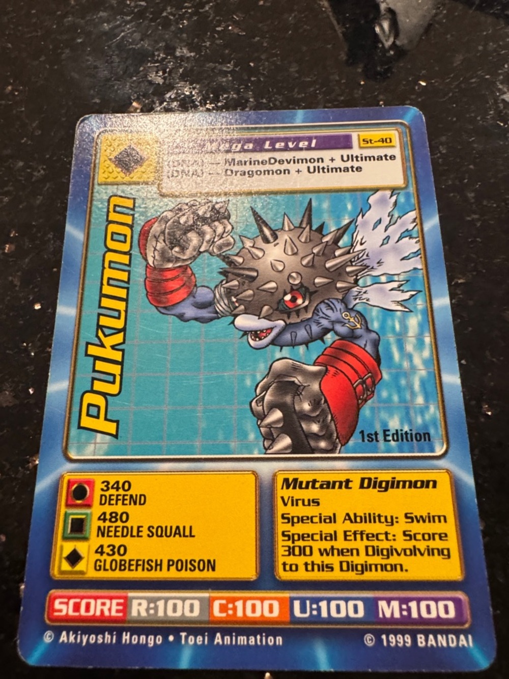 Pukkunon Mutant Digimon Trading Card - Blue & Red